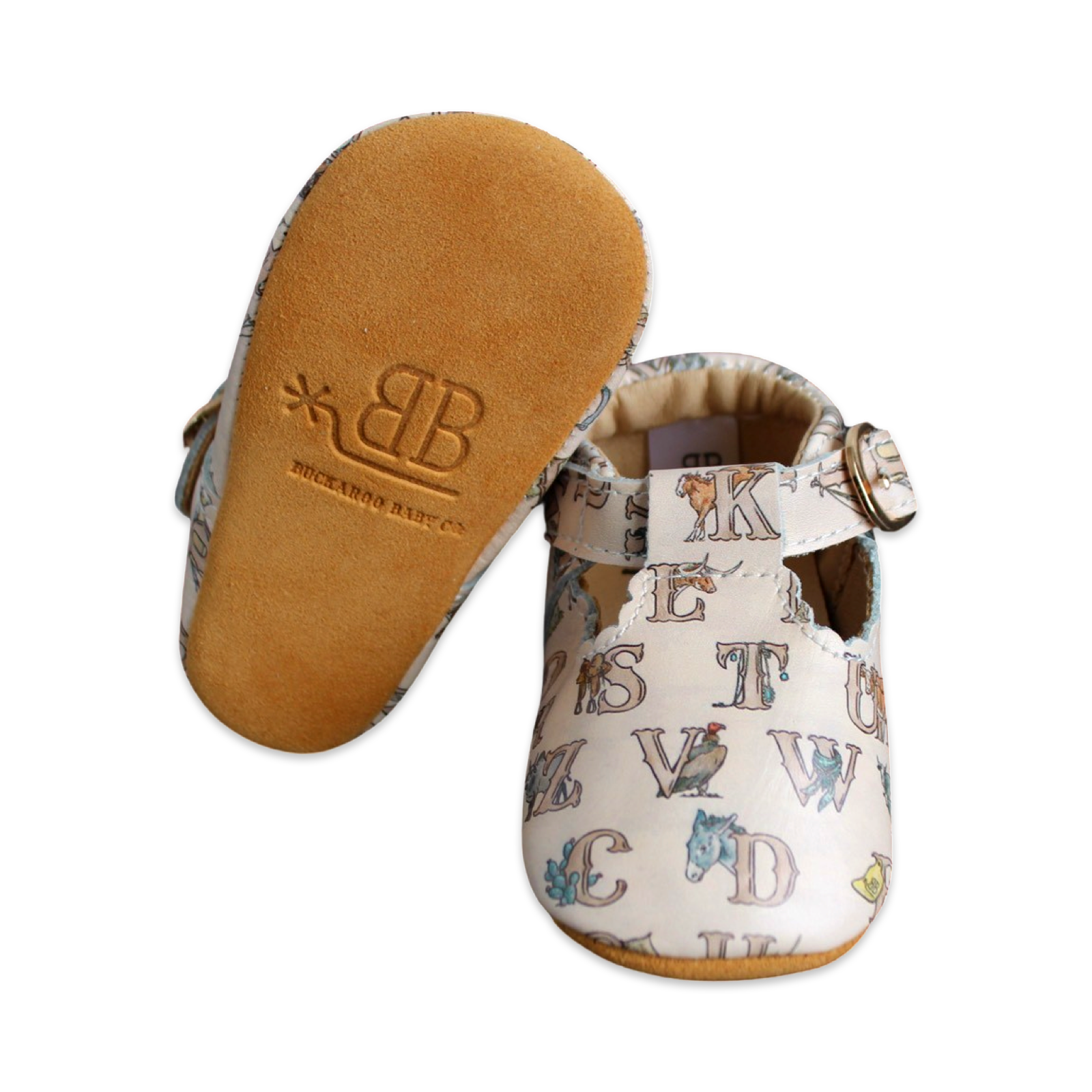 Western Alphabets T-Bar Moccasins