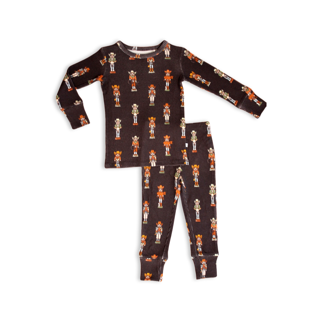 Western Nutcrackers Waffle Long Sleeve Pajamas