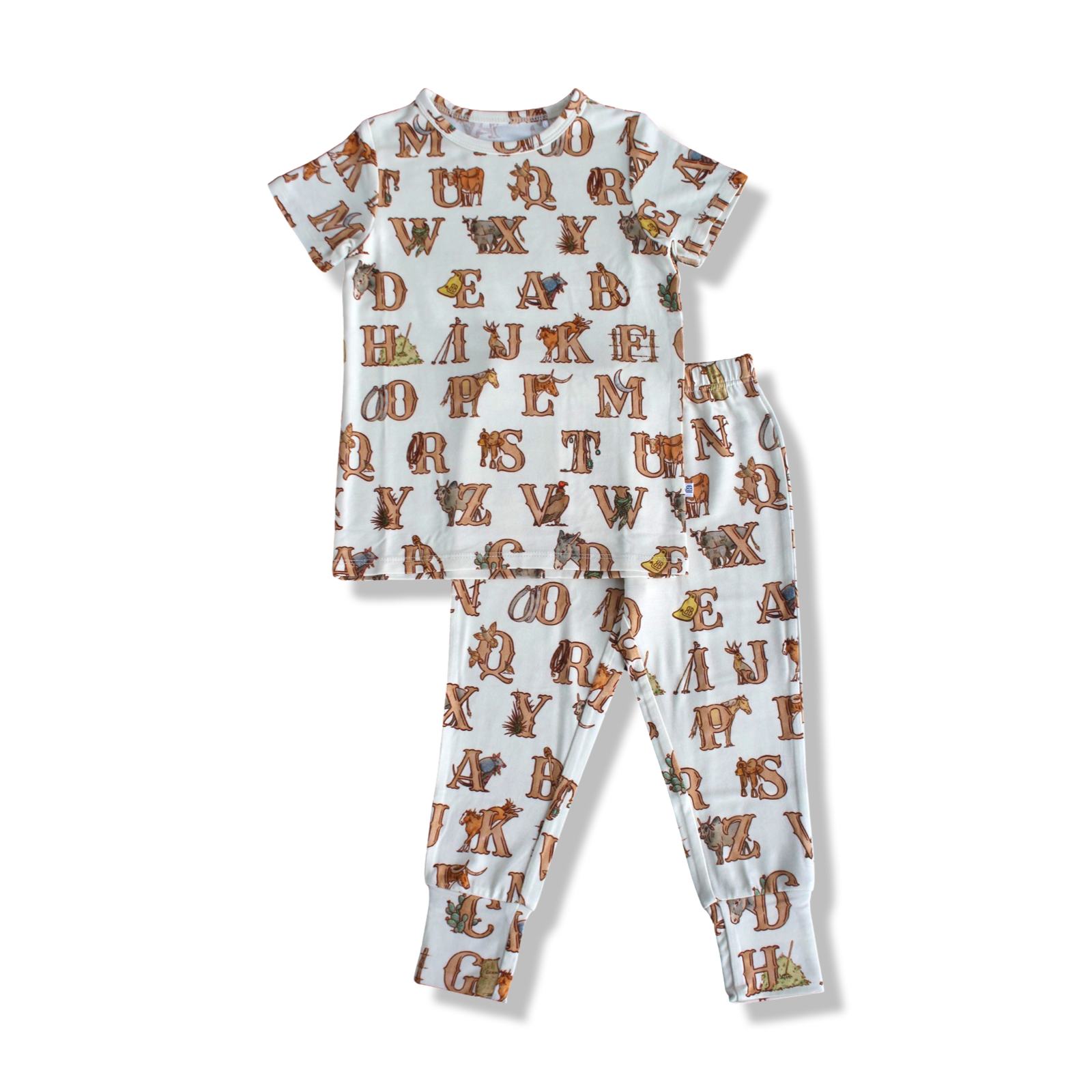 Western Alphabets Short Sleeve Pajamas