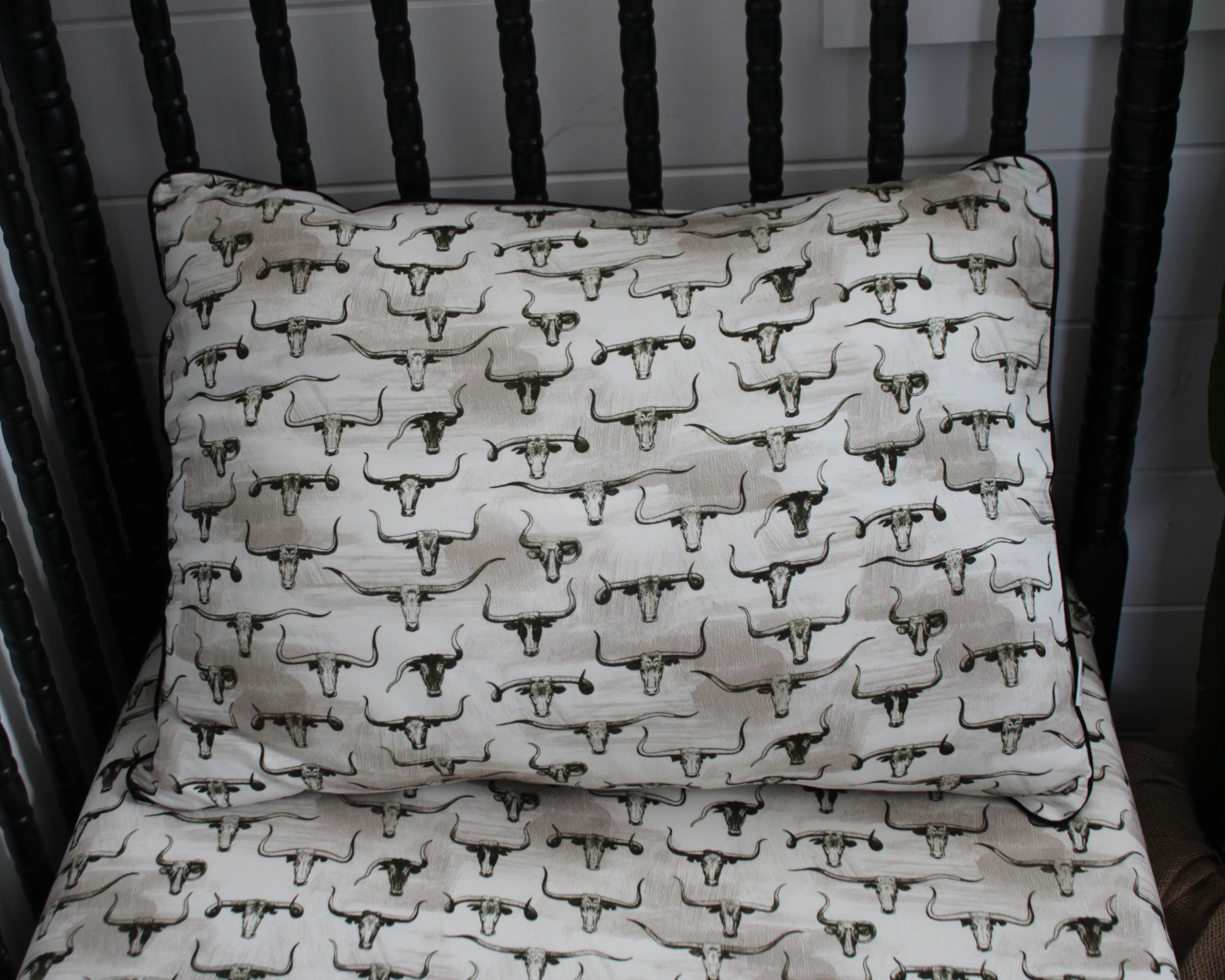 Longhorn Family Album Twin Pillow Cover