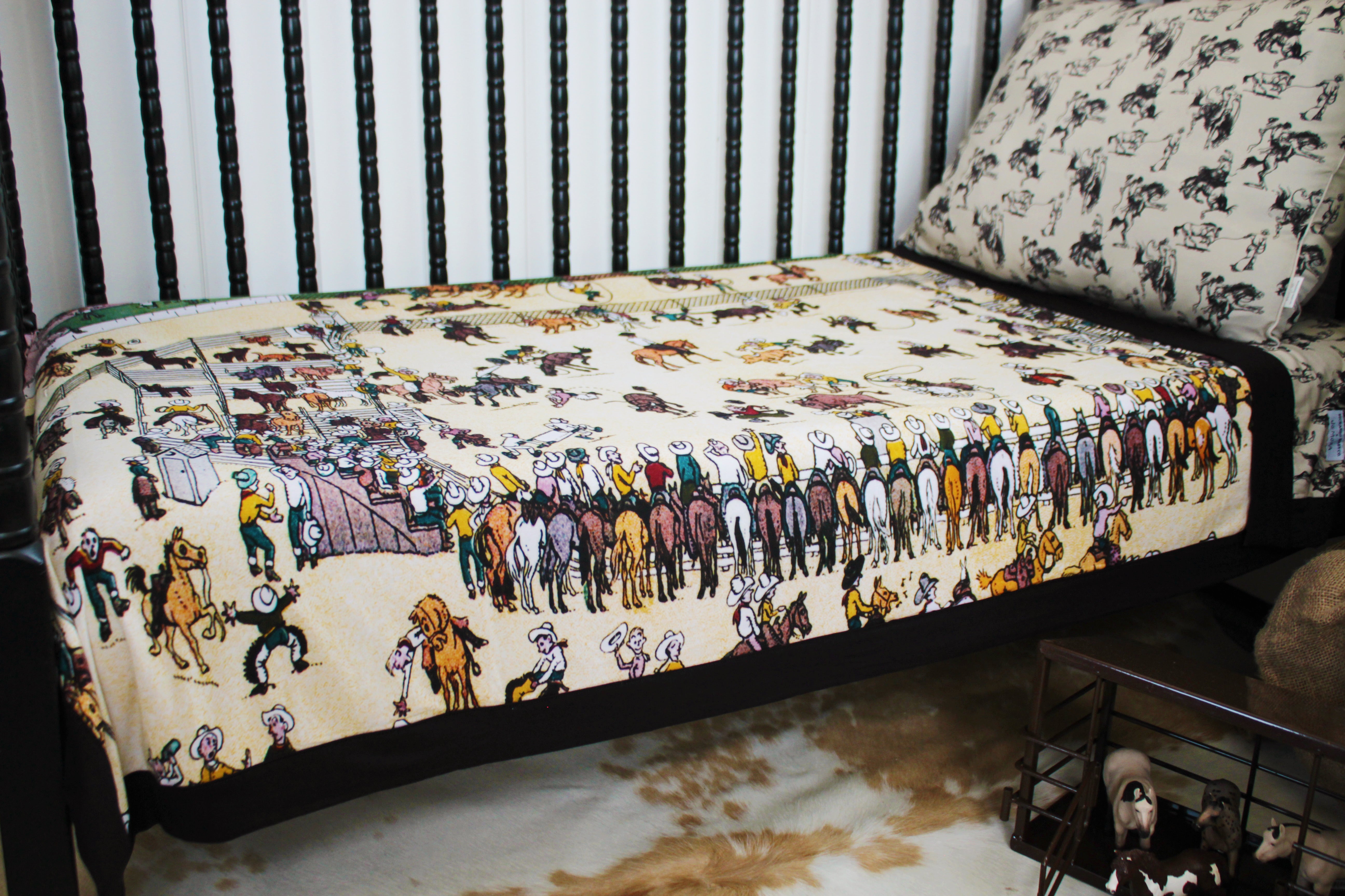 Bronc Lessons + Rodeo Mural Yearling Blanket