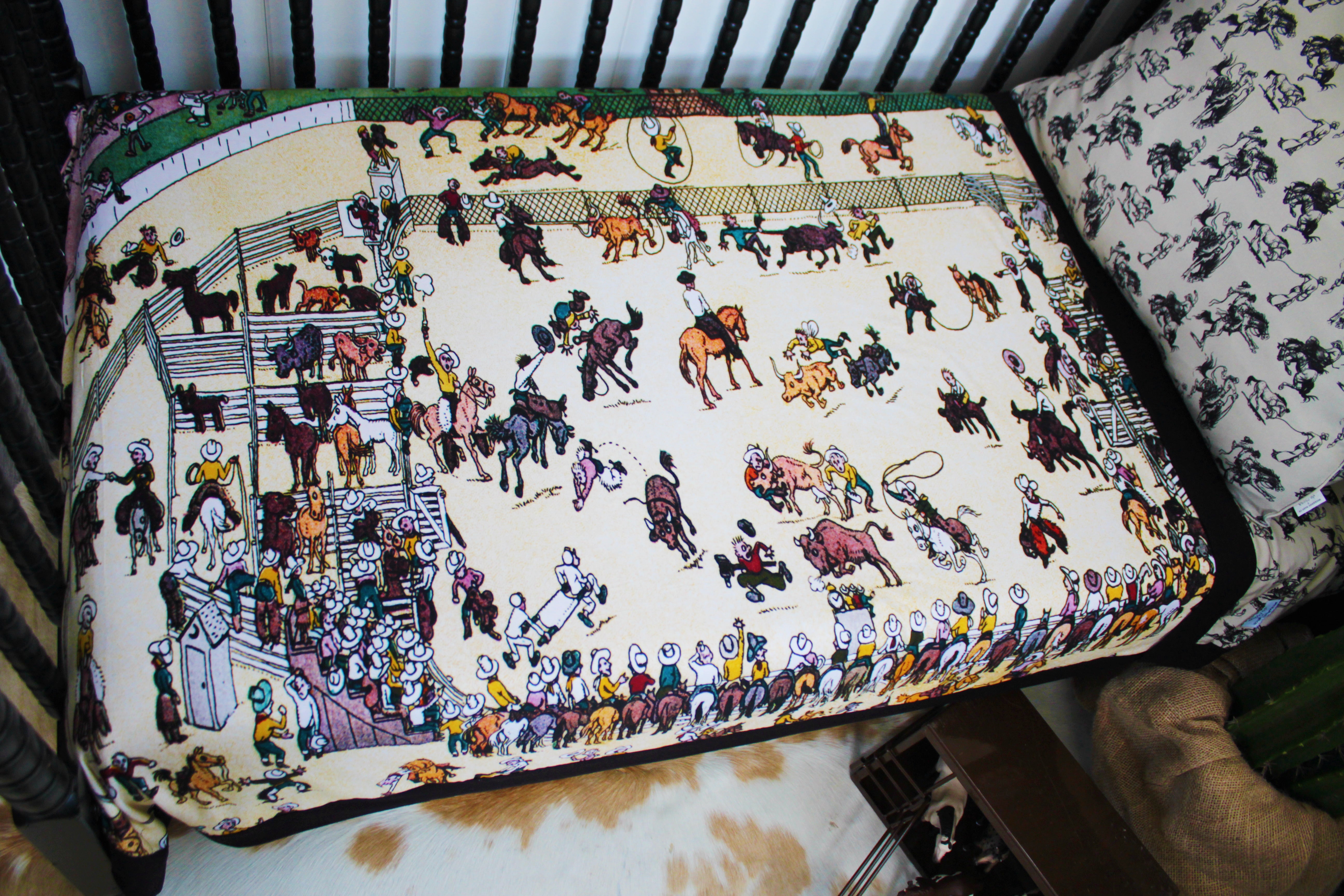 Bronc Lessons + Rodeo Mural Yearling Blanket