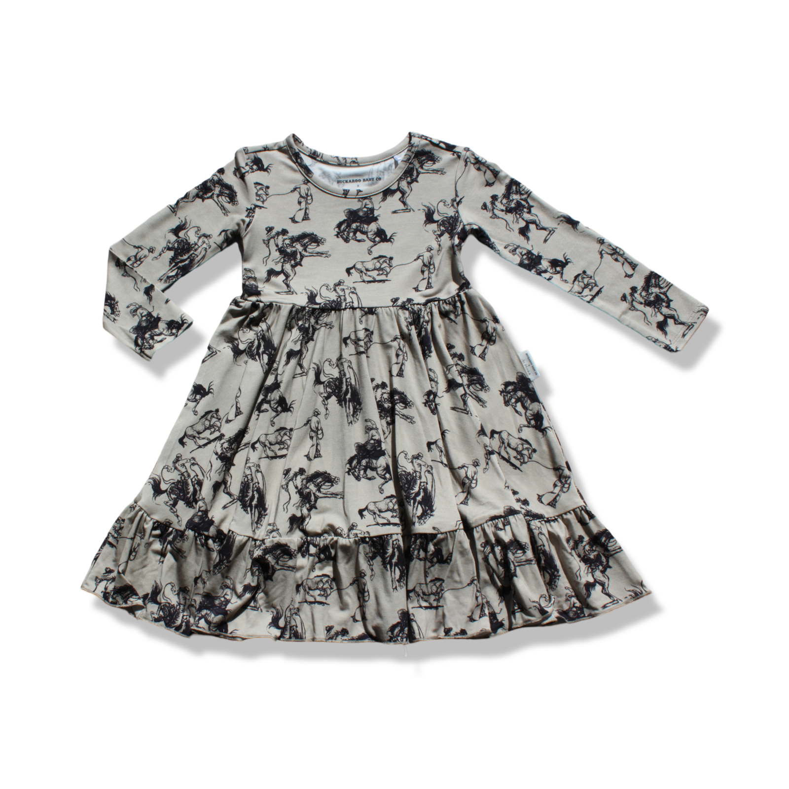 Bronc Lessons Long Sleeve Ruffled Twirl Dress