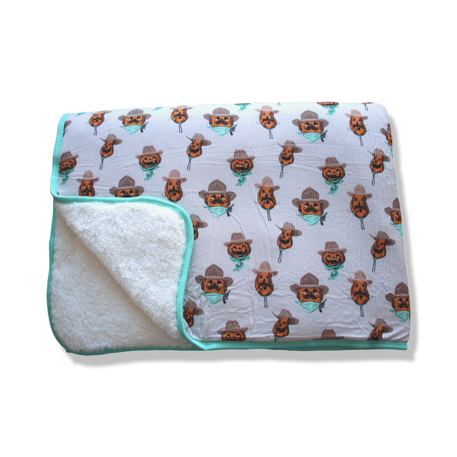 Old West Vintage Pumpkins Plush Yearling Blanket