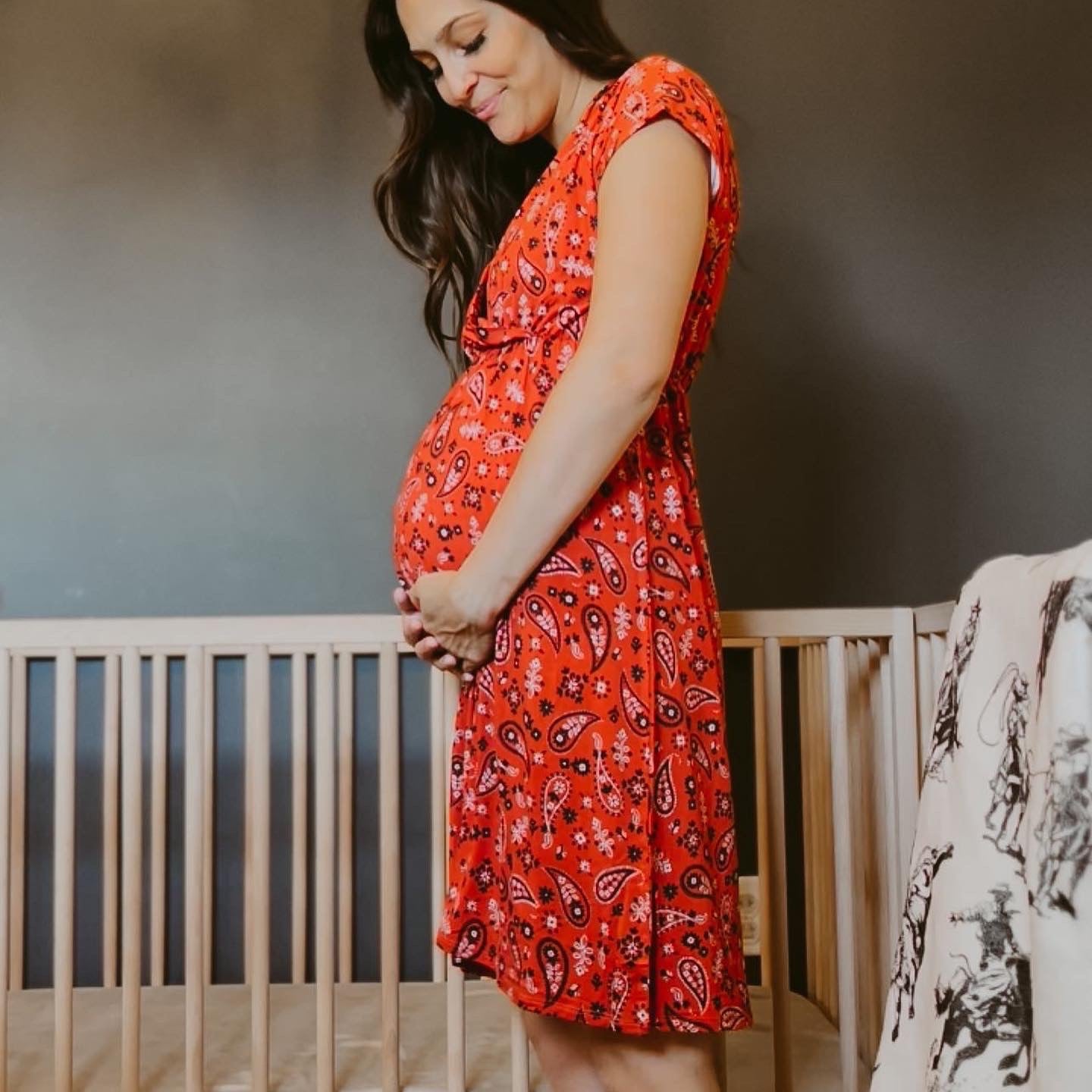 Paisley Draped Maternity/Nursing Gown