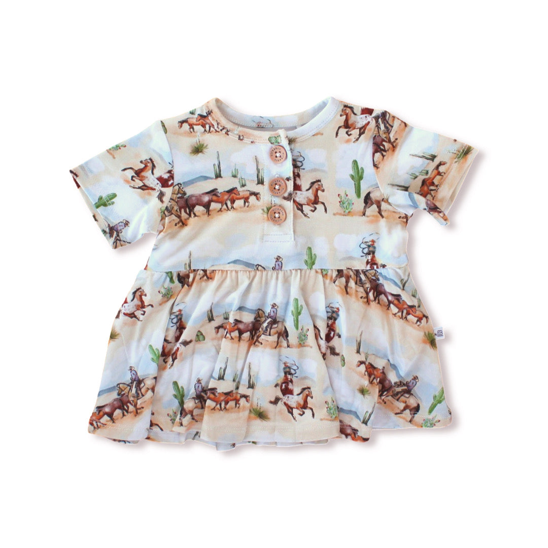 Amarillo Short Sleeve Henley Peplum Layne Ruffled Bummie Set