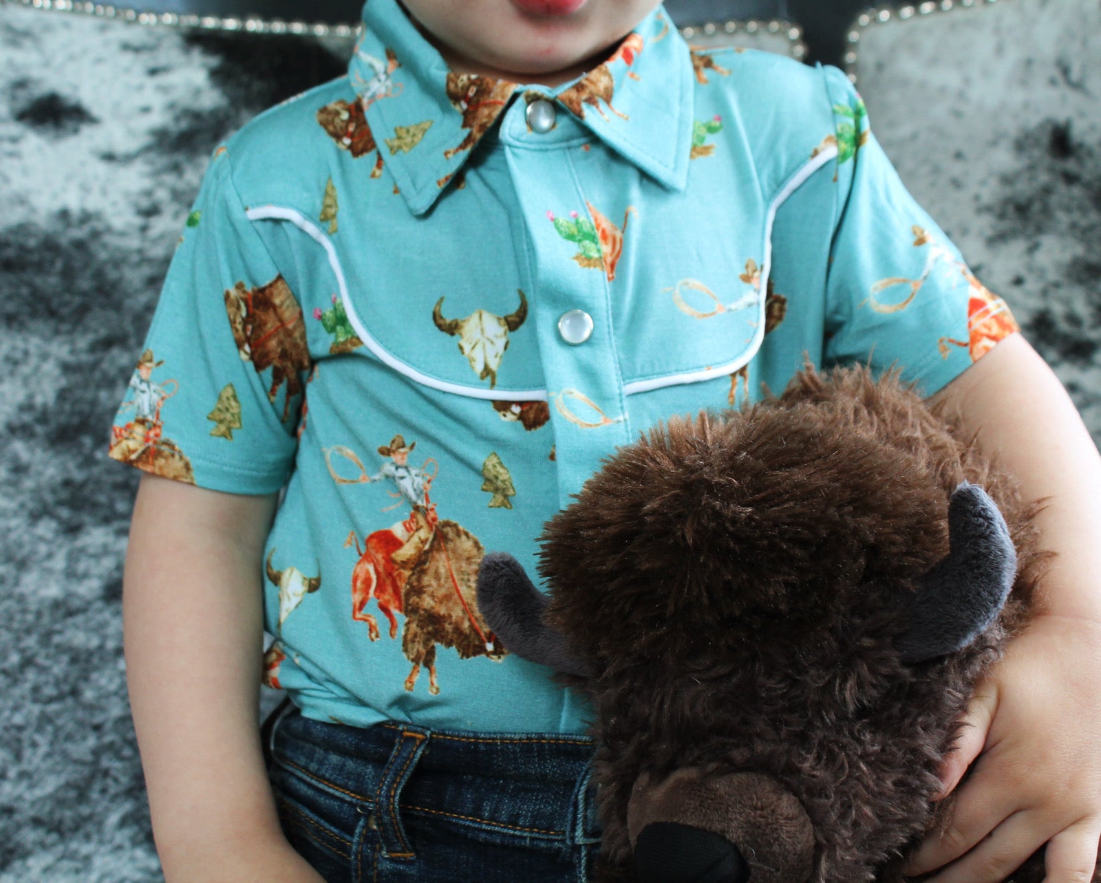 Rusk Western Pearl Snap Collared Shirt