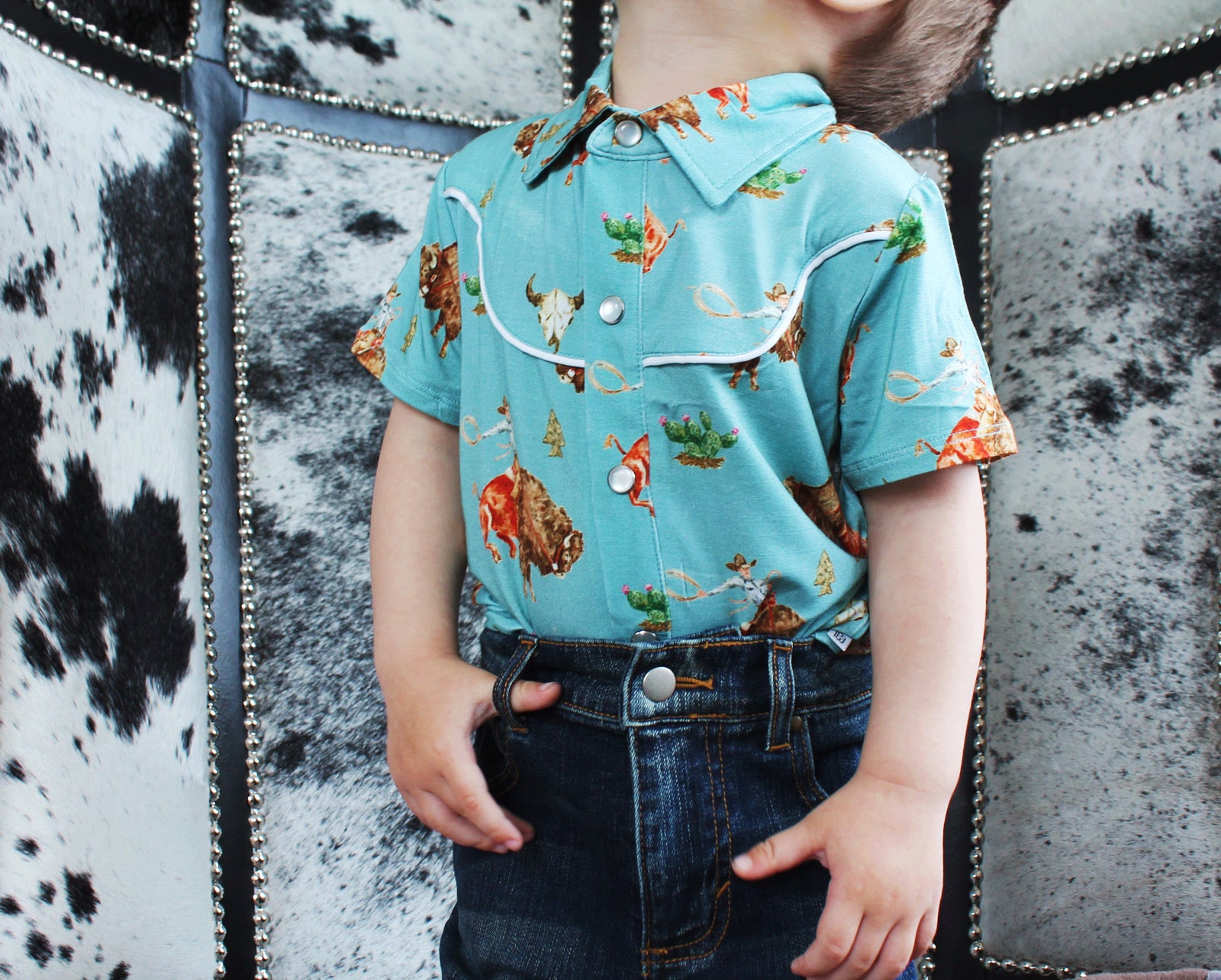Rusk Western Pearl Snap Collared Shirt
