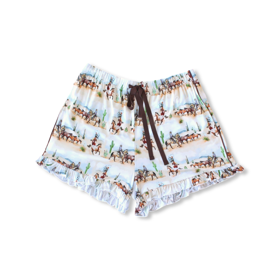 Amarillo Short Sleeve + Ruffle Shorts Women's Lounge