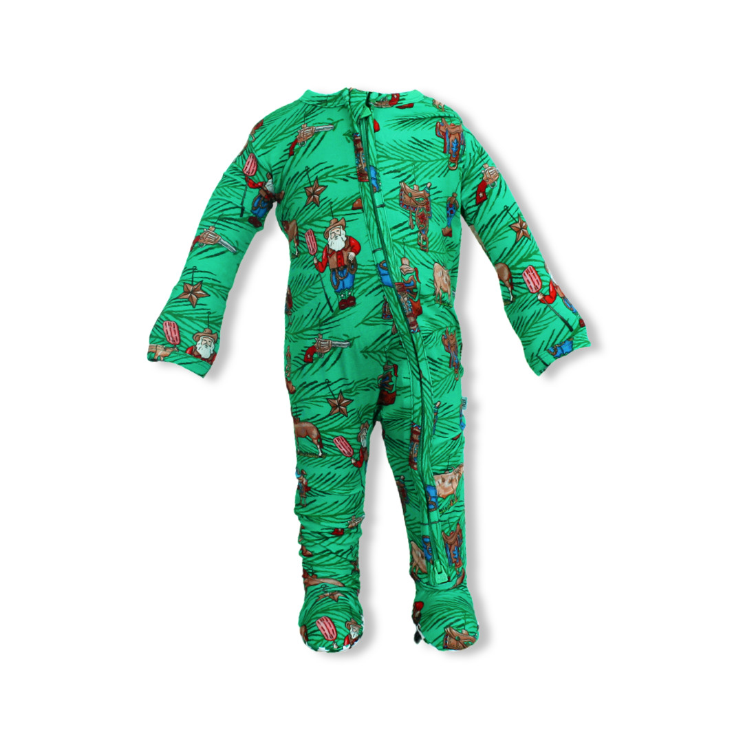 Western Ornaments Zipper Footie One Piece