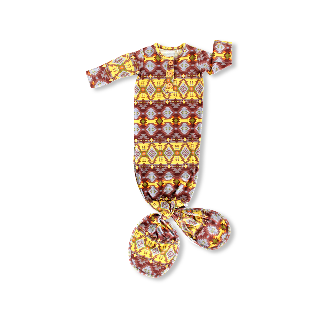 Cleo Southwest Button Knotted Gown