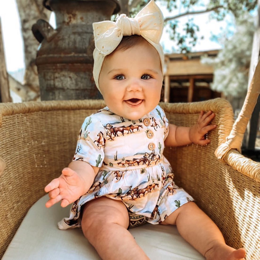 Amarillo Short Sleeve Henley Peplum Layne Ruffled Bummie Set