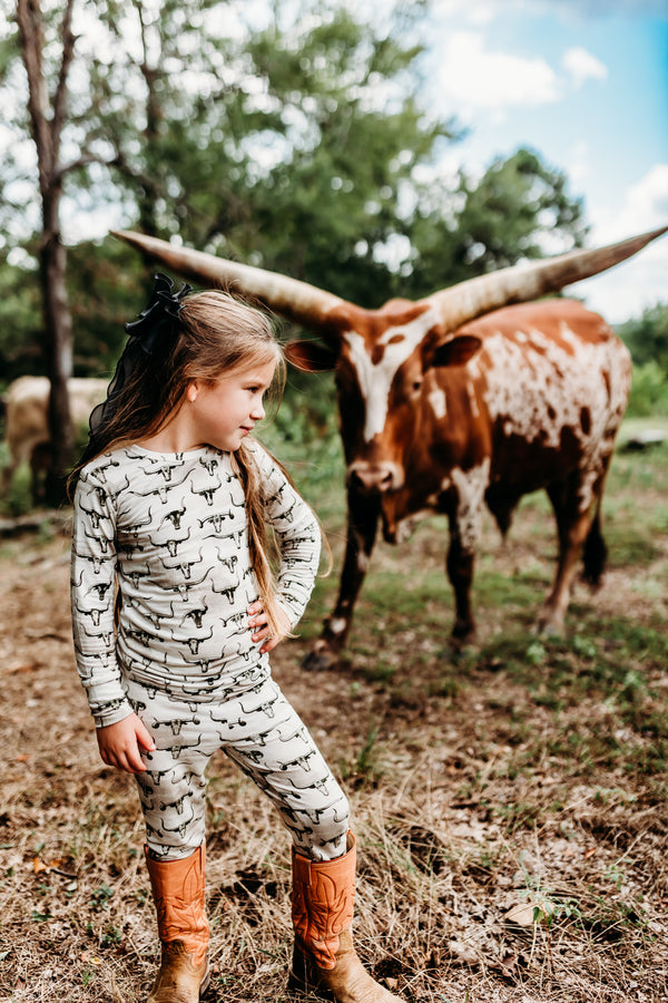 Longhorn Family Album Long Sleeve Pajamas