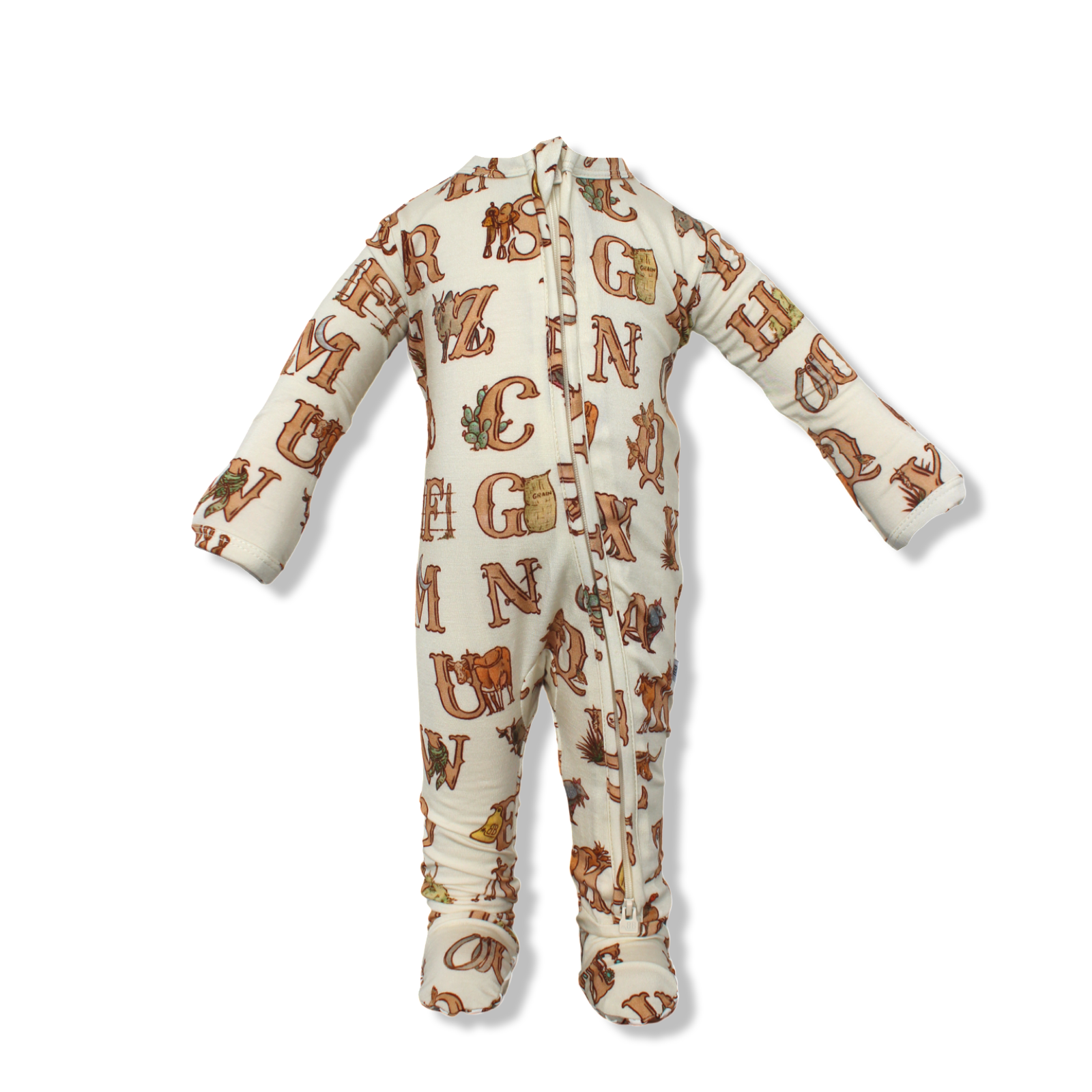 Western Alphabets Footie One Piece