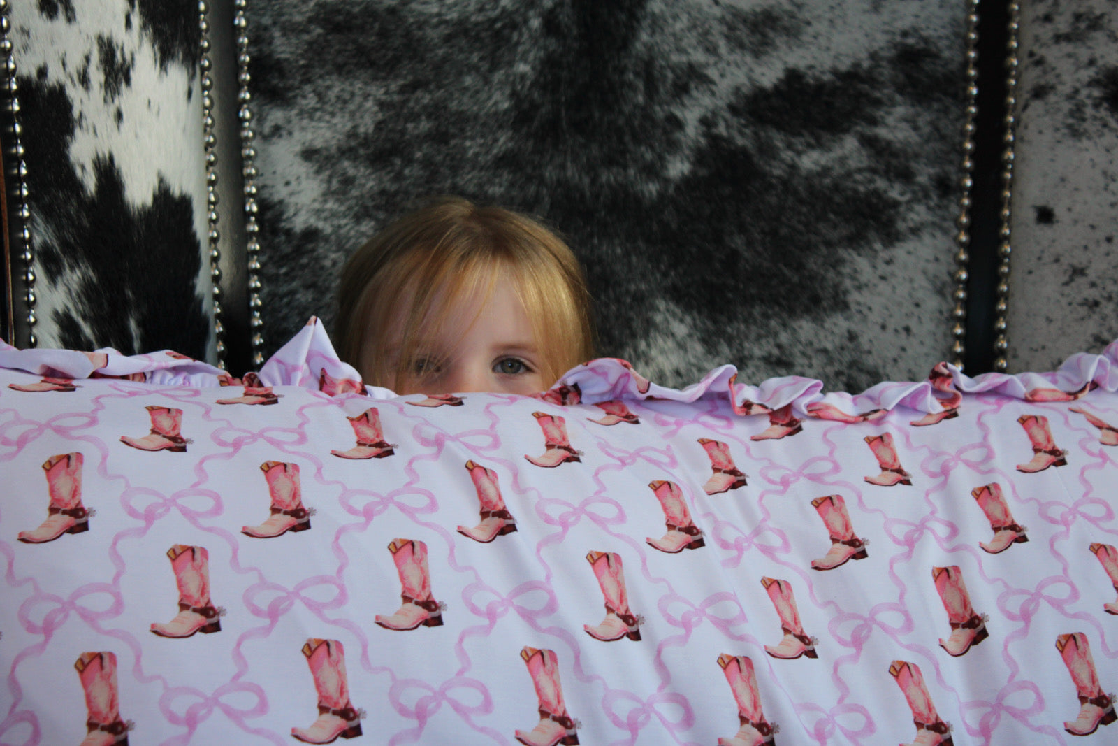 Victoria Cowgirl Boots Ruffle Pillow Cover