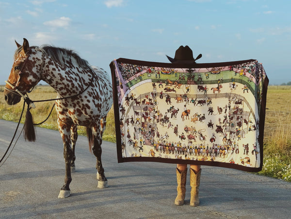 Bronc Lessons + Rodeo Mural Yearling Blanket