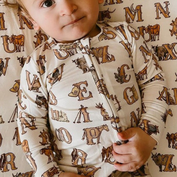 Western Alphabets Footie One Piece
