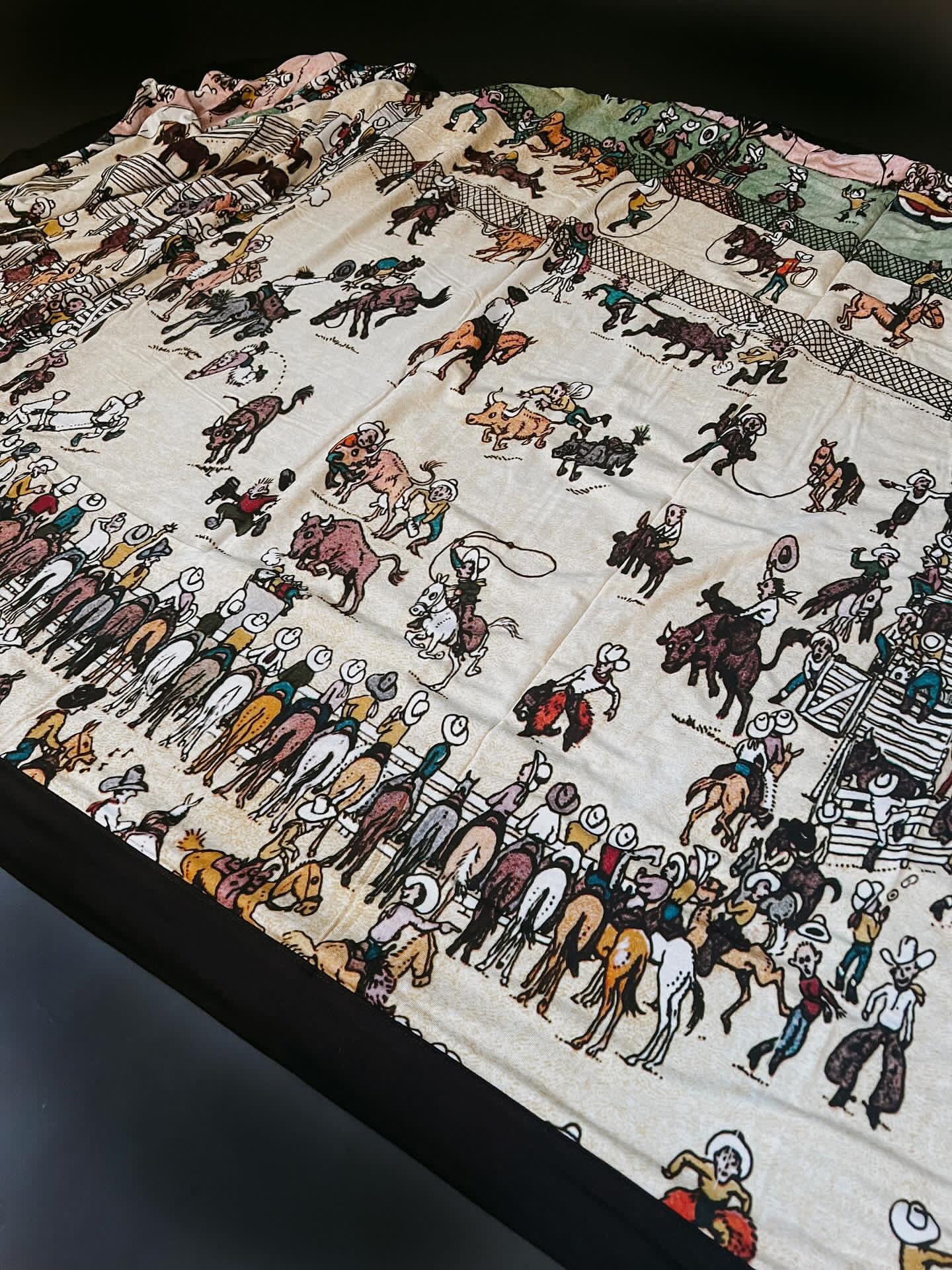 Bronc Lessons + Rodeo Mural Yearling Blanket