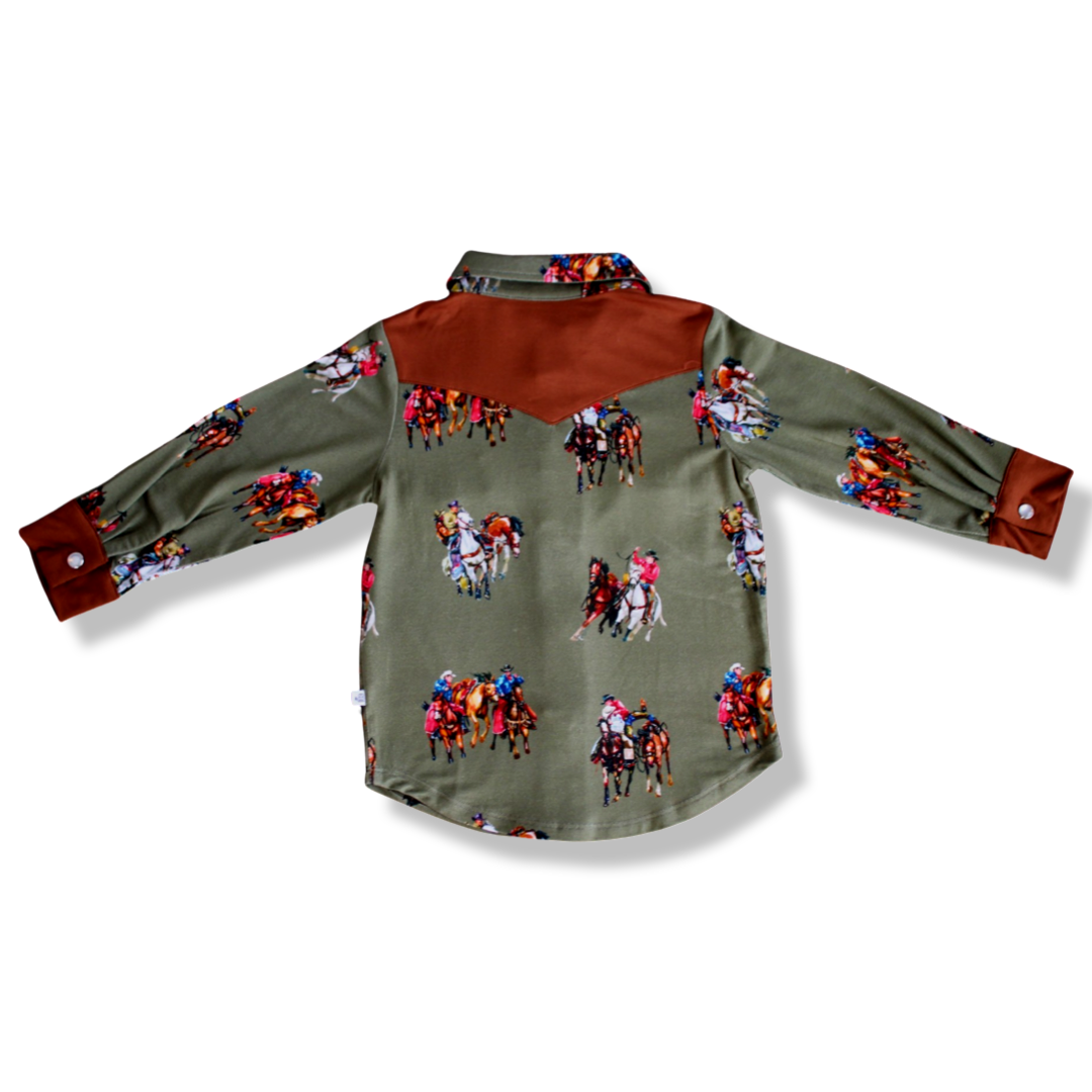 Waco Western Long Sleeve Pearl Snap Collared Shirts