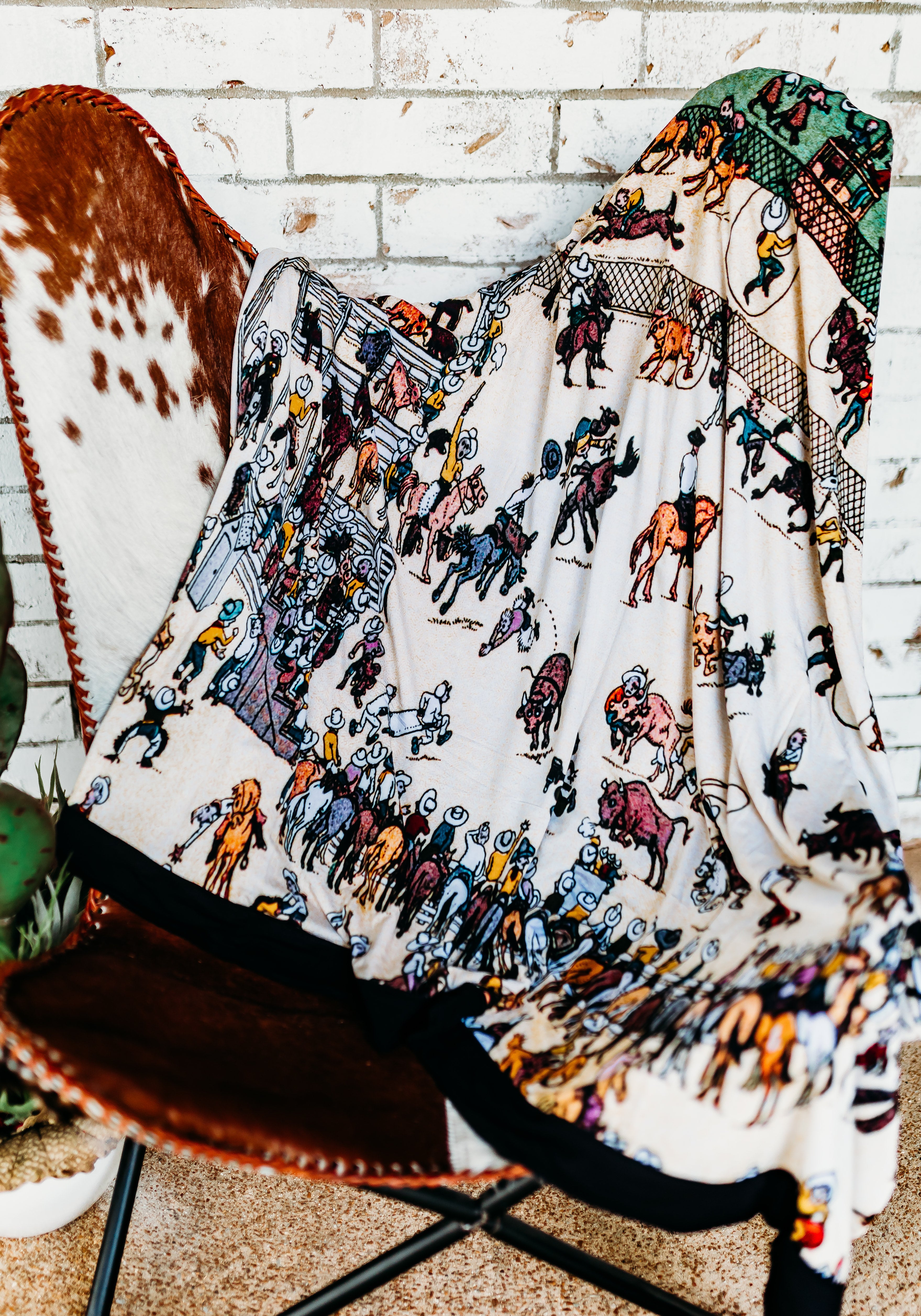 Bronc Lessons + Rodeo Mural Yearling Blanket