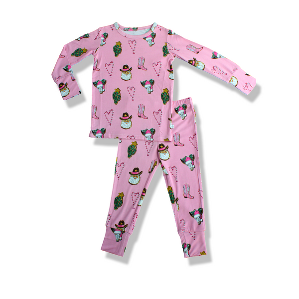 Christmas Cookies Pink Long Sleeve Pajamas