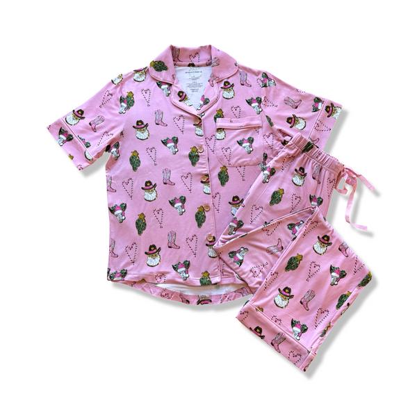 Christmas Cookies Pink Women's Short Sleeve Loungewear