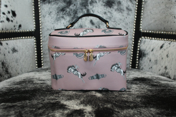 Mauve Vintage Broncs Vanity Case Luggage