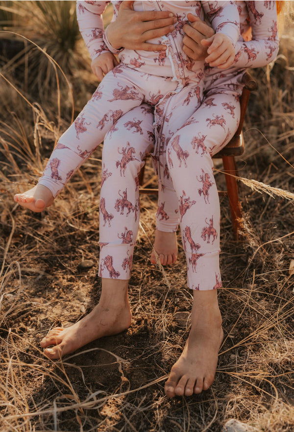 Bubblegum Pink Broncs Pajamas 2PC Set - Toughies