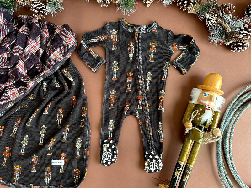 Western Nutcrackers Waffle Footie One Piece