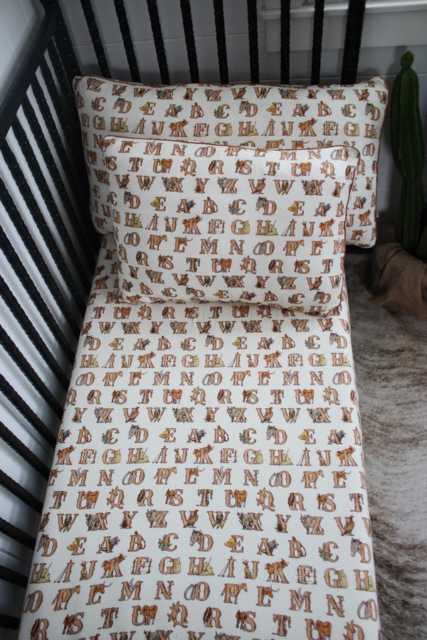 Western Alphabets Pillow Cover