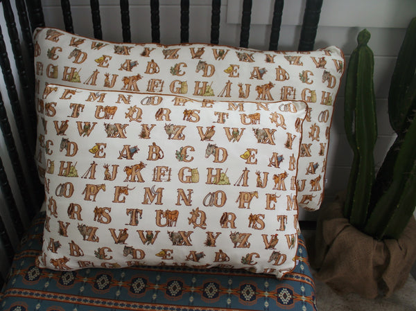 Western Alphabets Pillow Cover