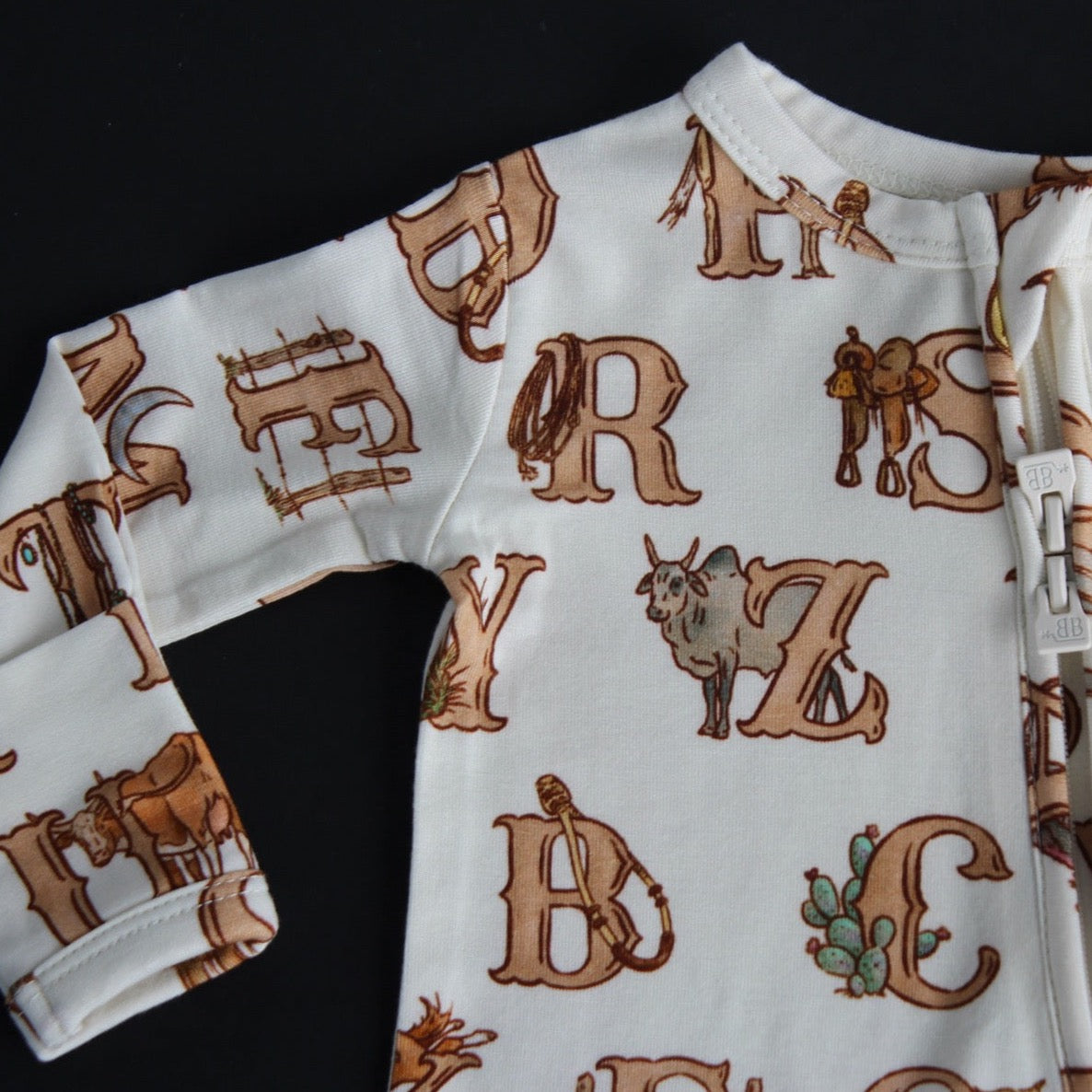 Western Alphabets Footie One Piece