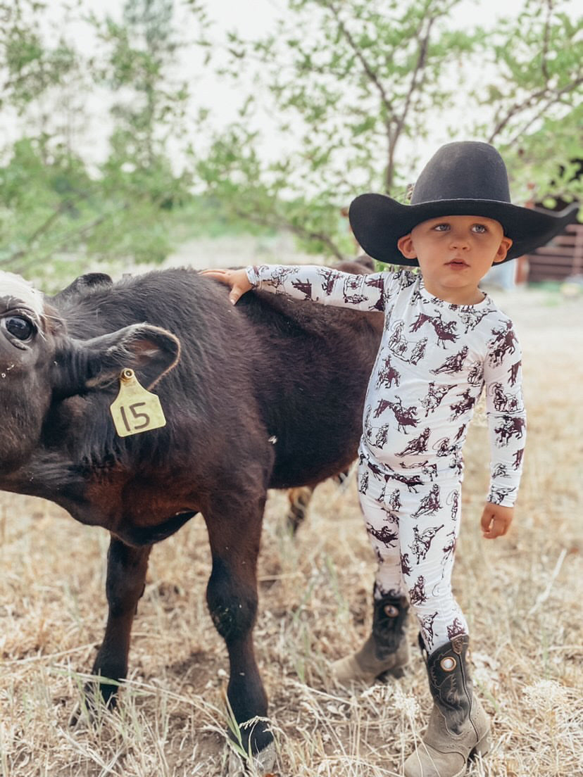 Rodeo Toile Long Sleeve Pajamas