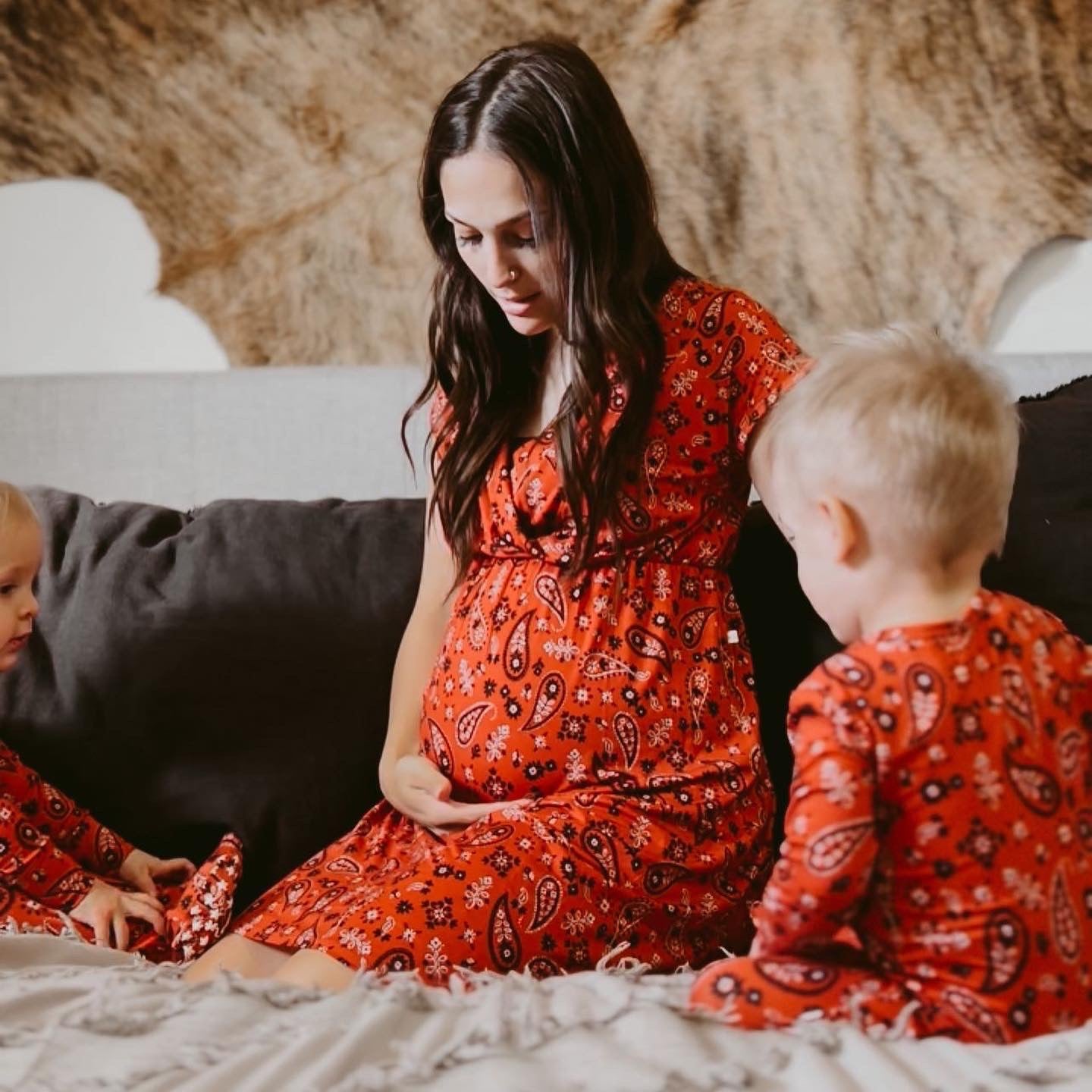 Paisley Draped Maternity/Nursing Gown