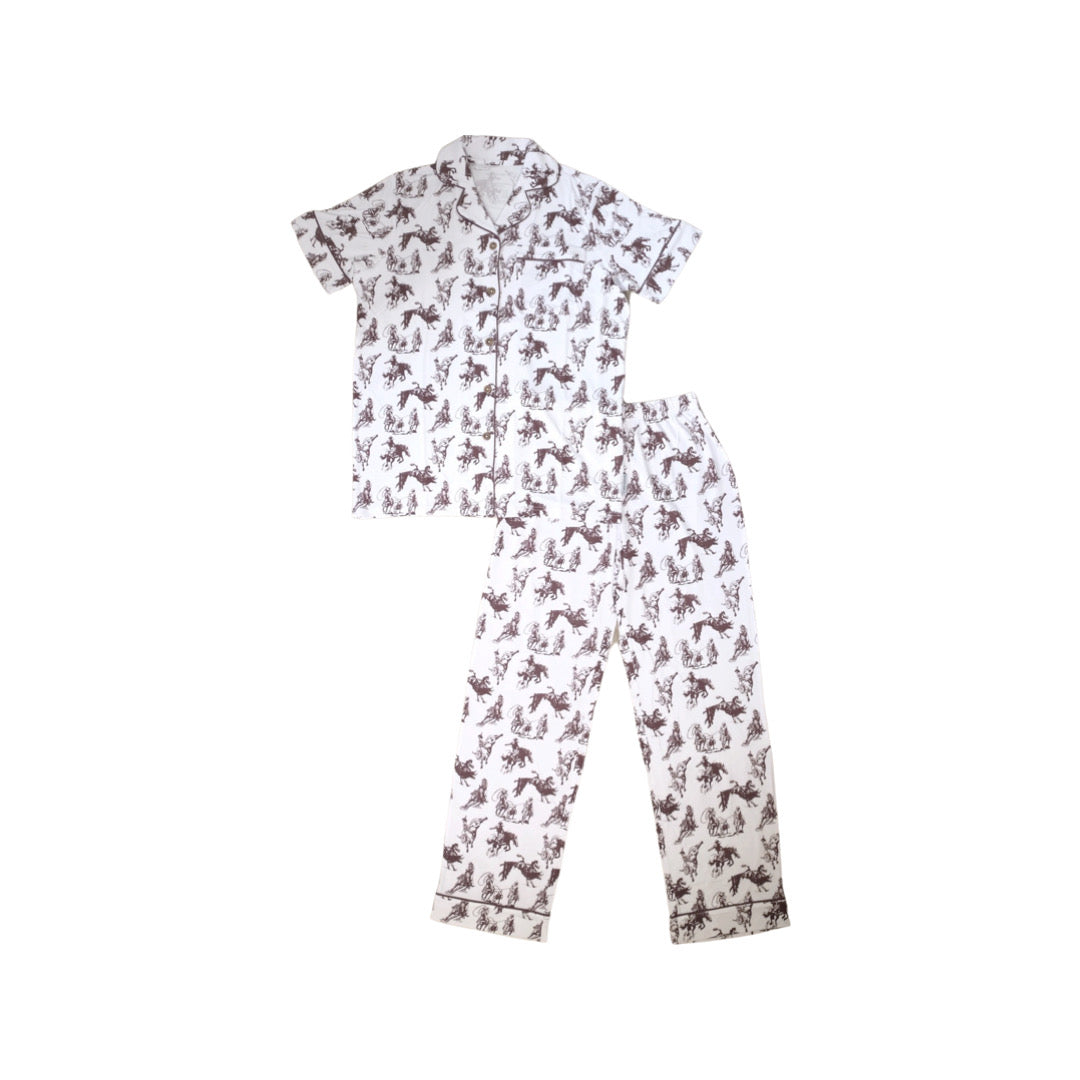 Rodeo Toile Womens Short Sleeve Loungewear