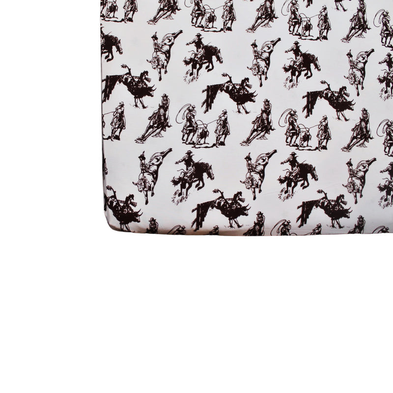 Rodeo Toile Crib Sheet