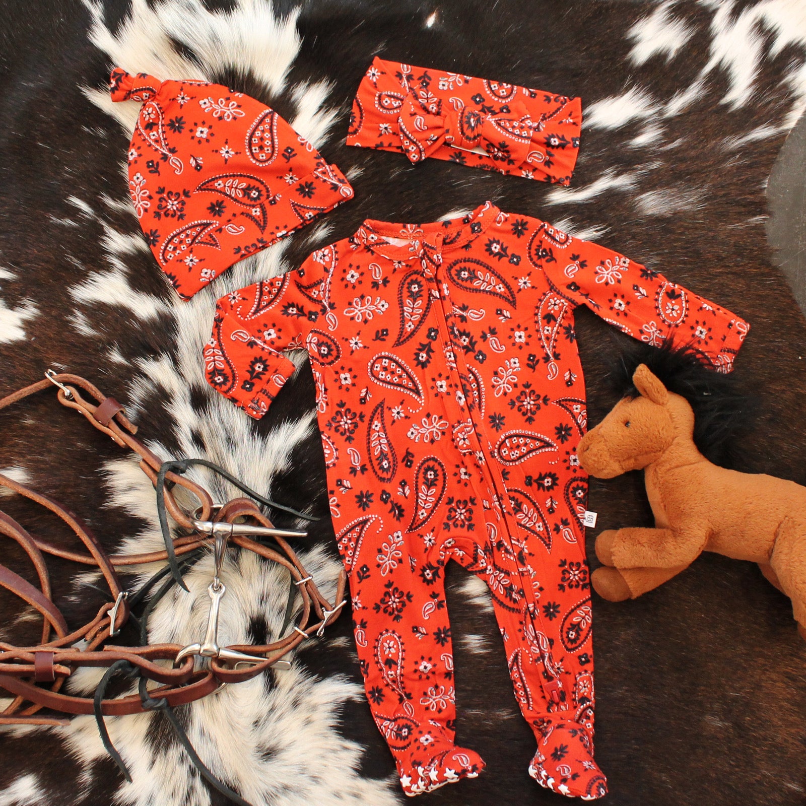 Paisley Zippered Footie One Piece