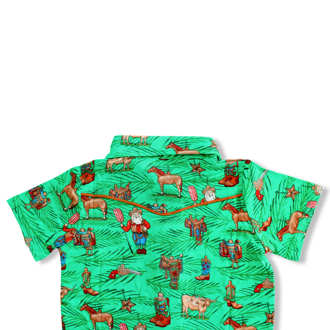 Western Ornaments Pearl Snap Collared Shirt